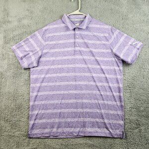 Puma Polo Shirt Men’s Size Extra Large Dry Cell Performance Golf Striped Purple